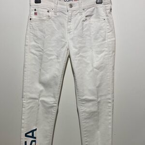 Polo Ralph Lauren Women's White 2020 Team US Olympics Denim Jeans Size 2